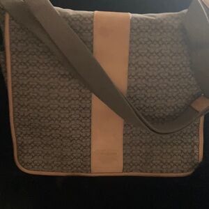 Coach Gray and Tan Travel Bag